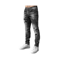 Enzo Slim Fit Ripped Jeans - Grey