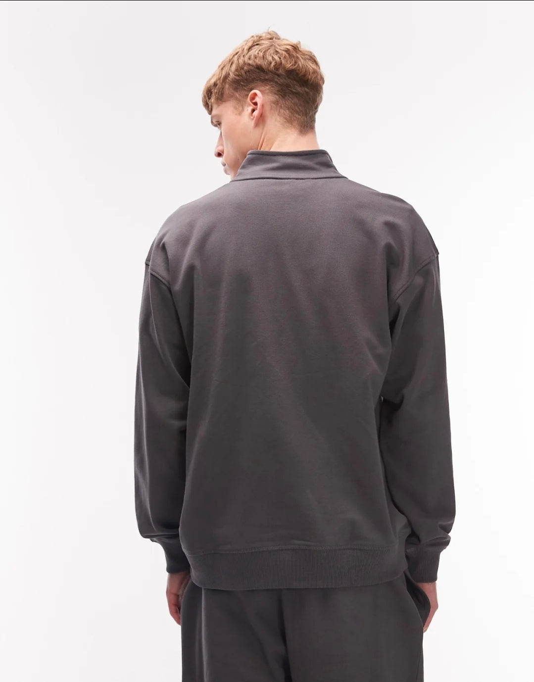The North Face Essential Logo Light Oversized 1/4 Zip In Grey
