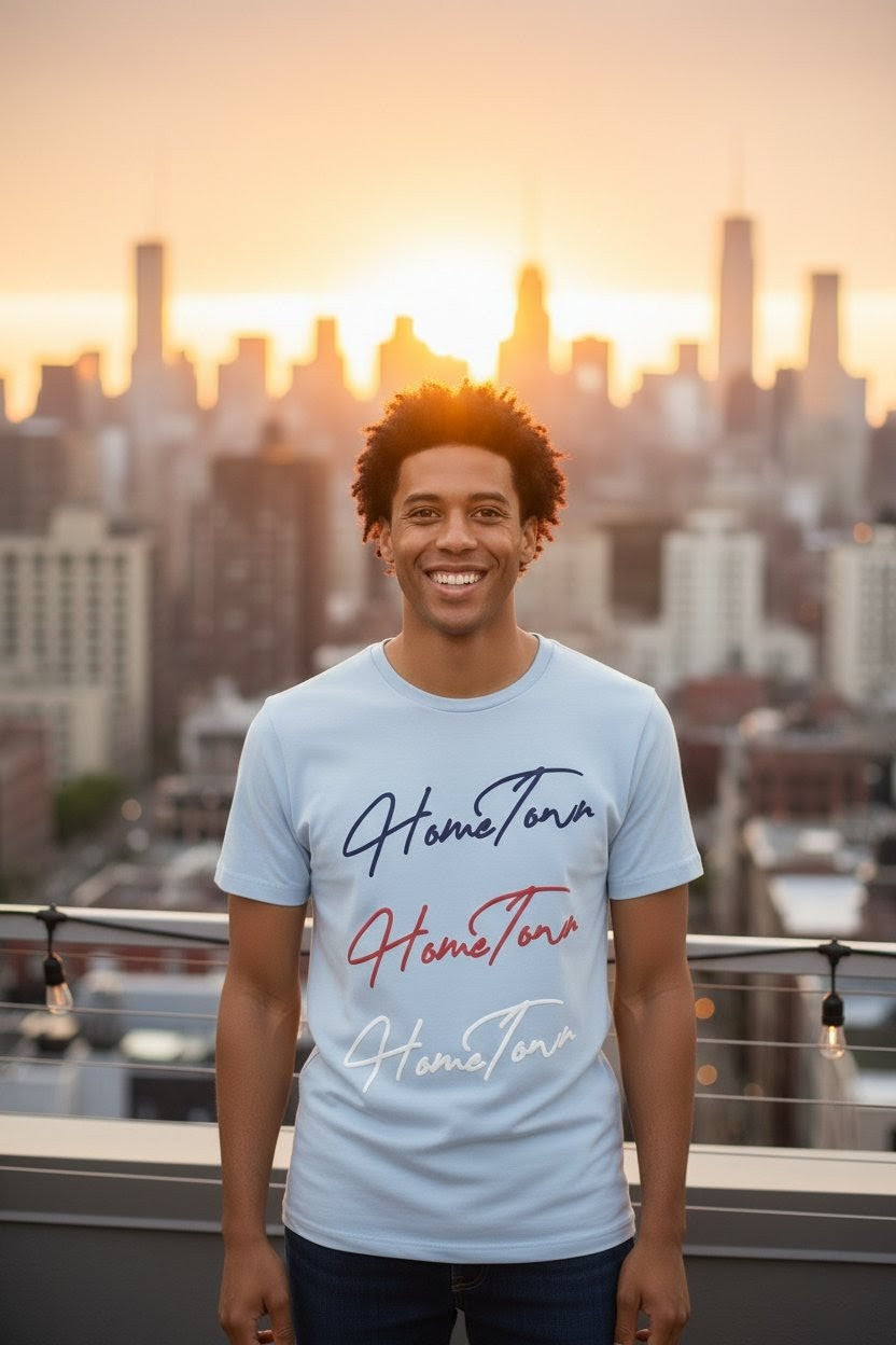 Home Town Repeat T-Shirt - Light Blue