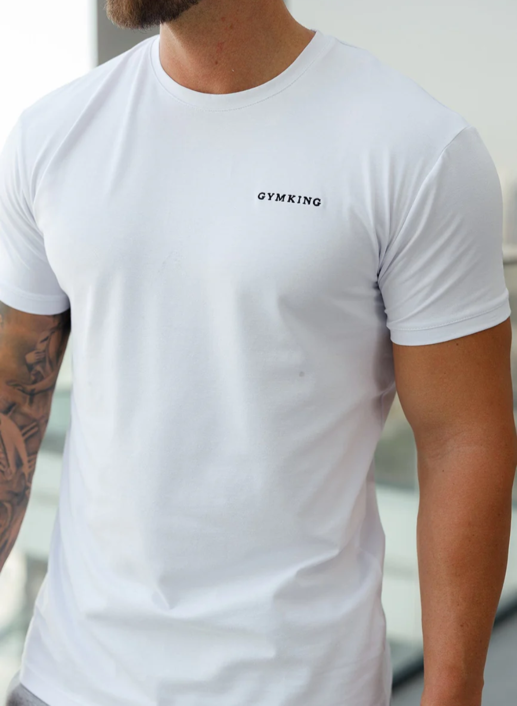 Gym King Fundamental Linear T-Shirt - White
