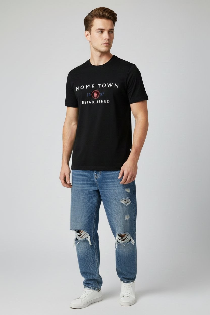Home Town Statement T-Shirt - Black