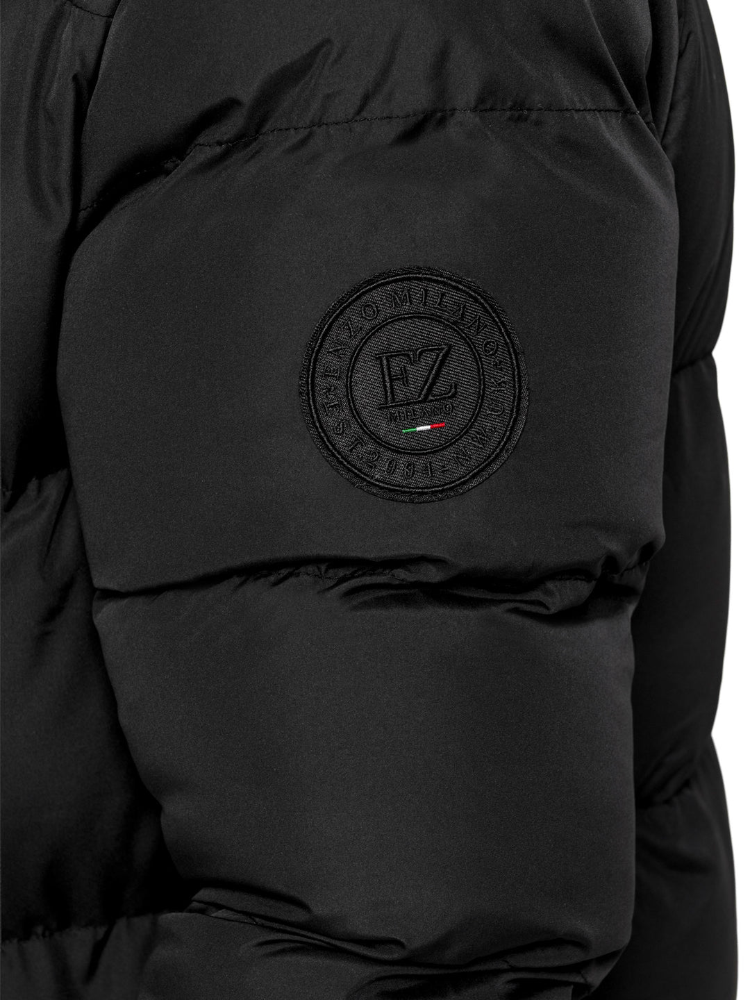 Enzo Silvio Longline Hooded Puffer Coat Jacket - Black
