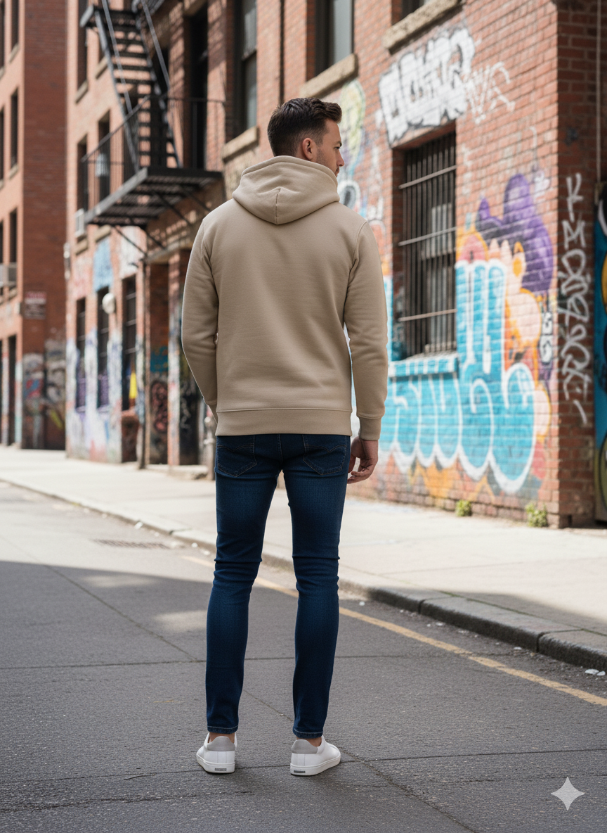 Nicce Centre Logo Hood - Beige