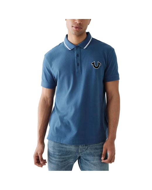True Religion Mens Polo Shirt Signature Horseshoe