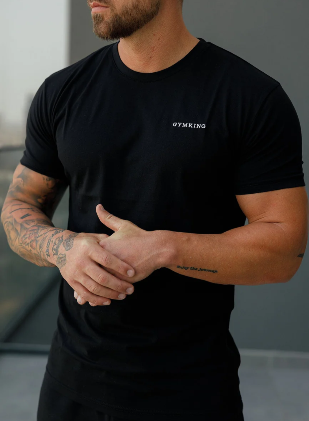 Gym King Fundamental Linear T-Shirt - Black