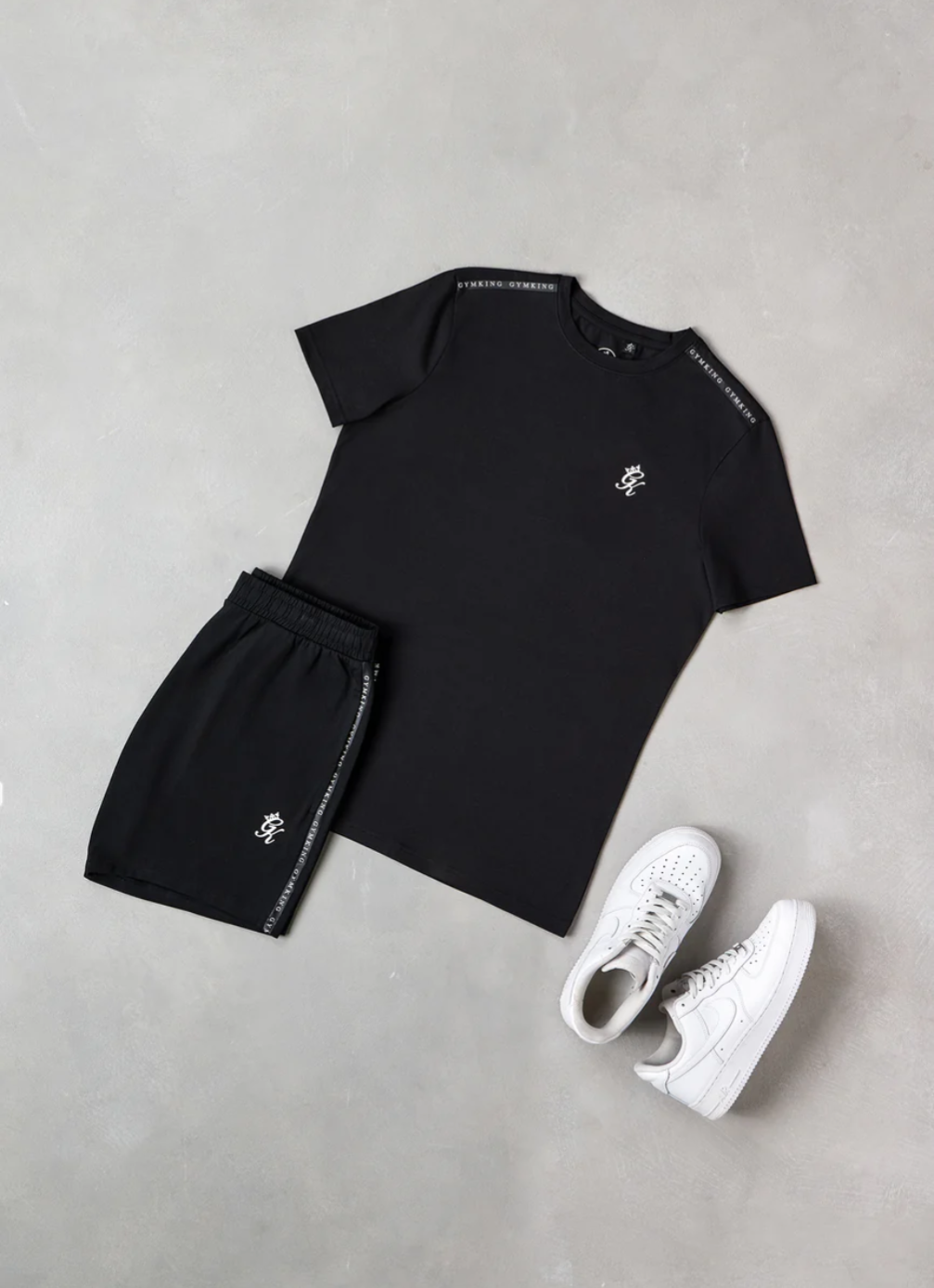Gym King Taped Jersey T-Shirt - Black